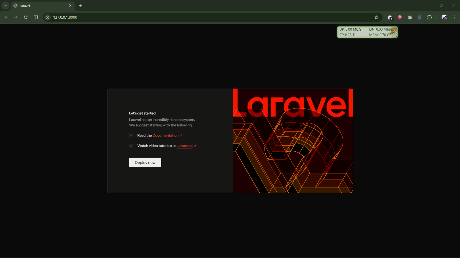 Laravel berjalan di localhost