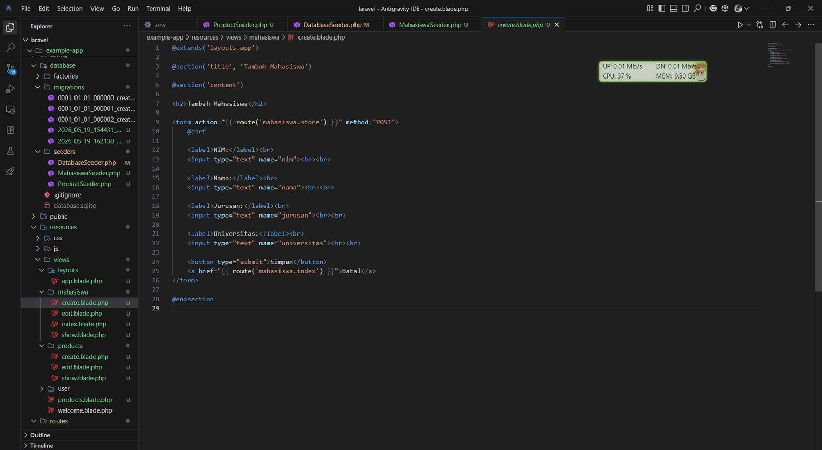 View Form Create