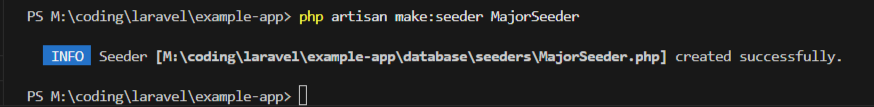 Membuat MajorSeeder