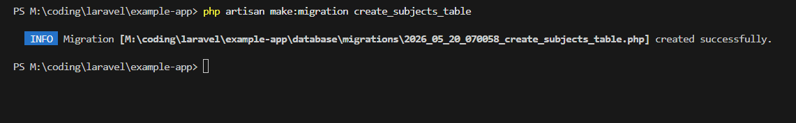 Membuat Migration Subjects