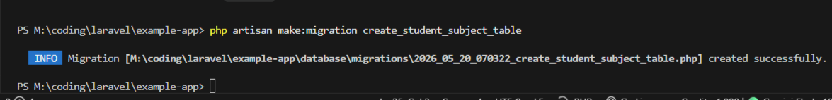 Membuat Migration Student Subject